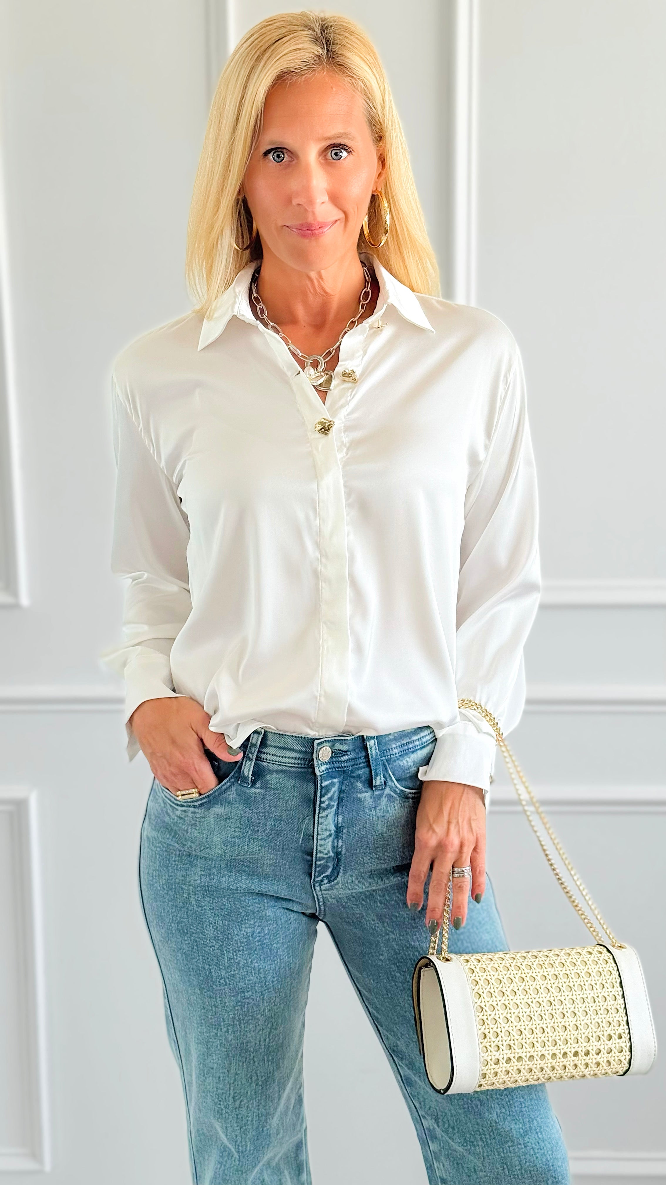 Smooth as Silk Woven Blouse-110 Long Sleeve Tops-LOVE TREE-Coastal Bloom Boutique, find the trendiest versions of the popular styles and looks Located in Indialantic, FL