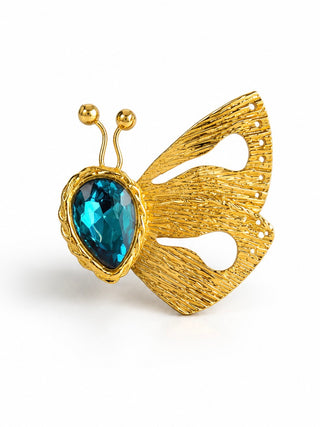 Butterfly Effect Adjustable Ring - Blue