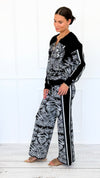 Elegant Jungle Italian Zip- Up Set- Black-210 Loungewear/Sets-K2-Coastal Bloom Boutique, find the trendiest versions of the popular styles and looks Located in Indialantic, FL