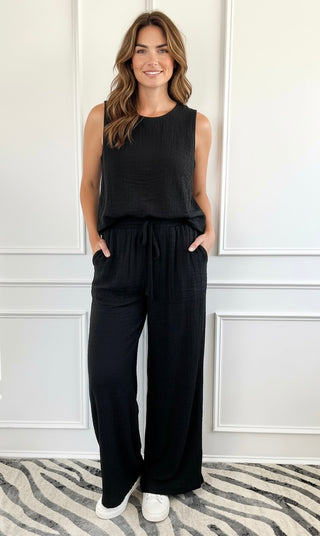 Laid Back Textured Set-130 Long Sleeve Set-Blu Pepper-Coastal Bloom Boutique, find the trendiest versions of the popular styles and looks Located in Indialantic, FL