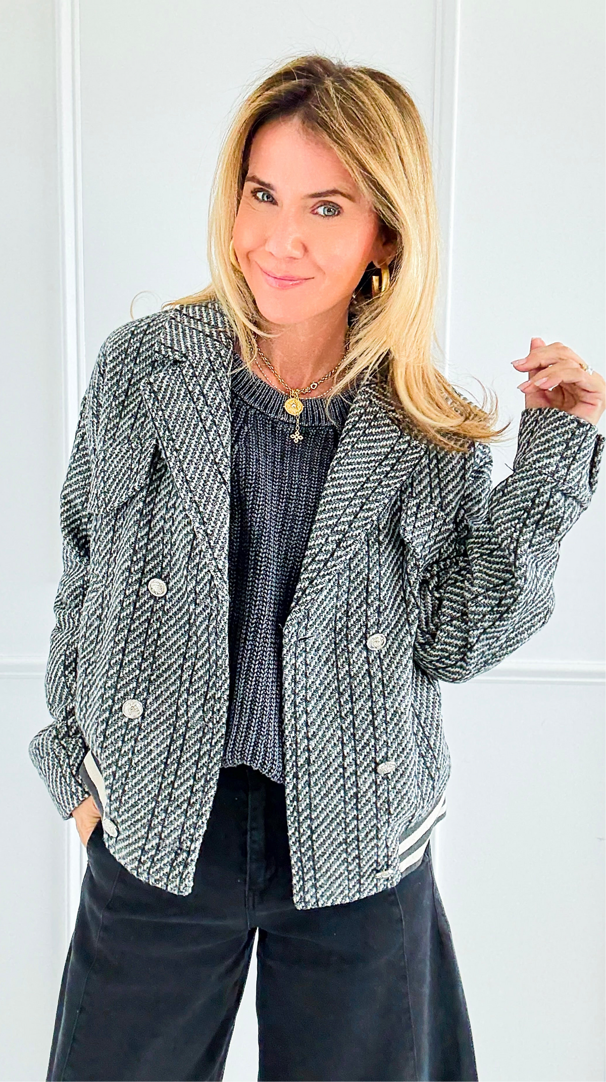 City Signal Bomber Jacket-160 Jackets-mystree-Coastal Bloom Boutique, find the trendiest versions of the popular styles and looks Located in Indialantic, FL