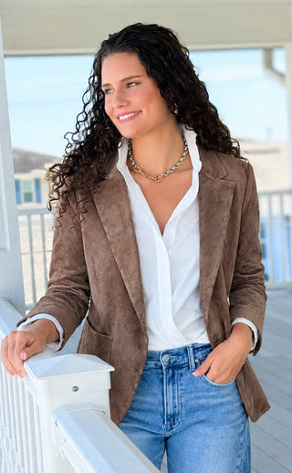 Refined Legacy Italian Blazer- Mocha