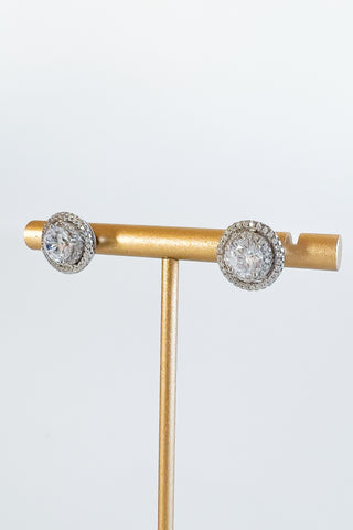 Sterling Silver Double Halo Stud Earrings-230 Jewelry-NEWNYC2 / NYC-Coastal Bloom Boutique, find the trendiest versions of the popular styles and looks Located in Indialantic, FL