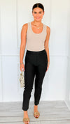 Signature Mid-Rise Ponte Pants - Charcoal-170 Bottoms-YELETE-Coastal Bloom Boutique, find the trendiest versions of the popular styles and looks Located in Indialantic, FL