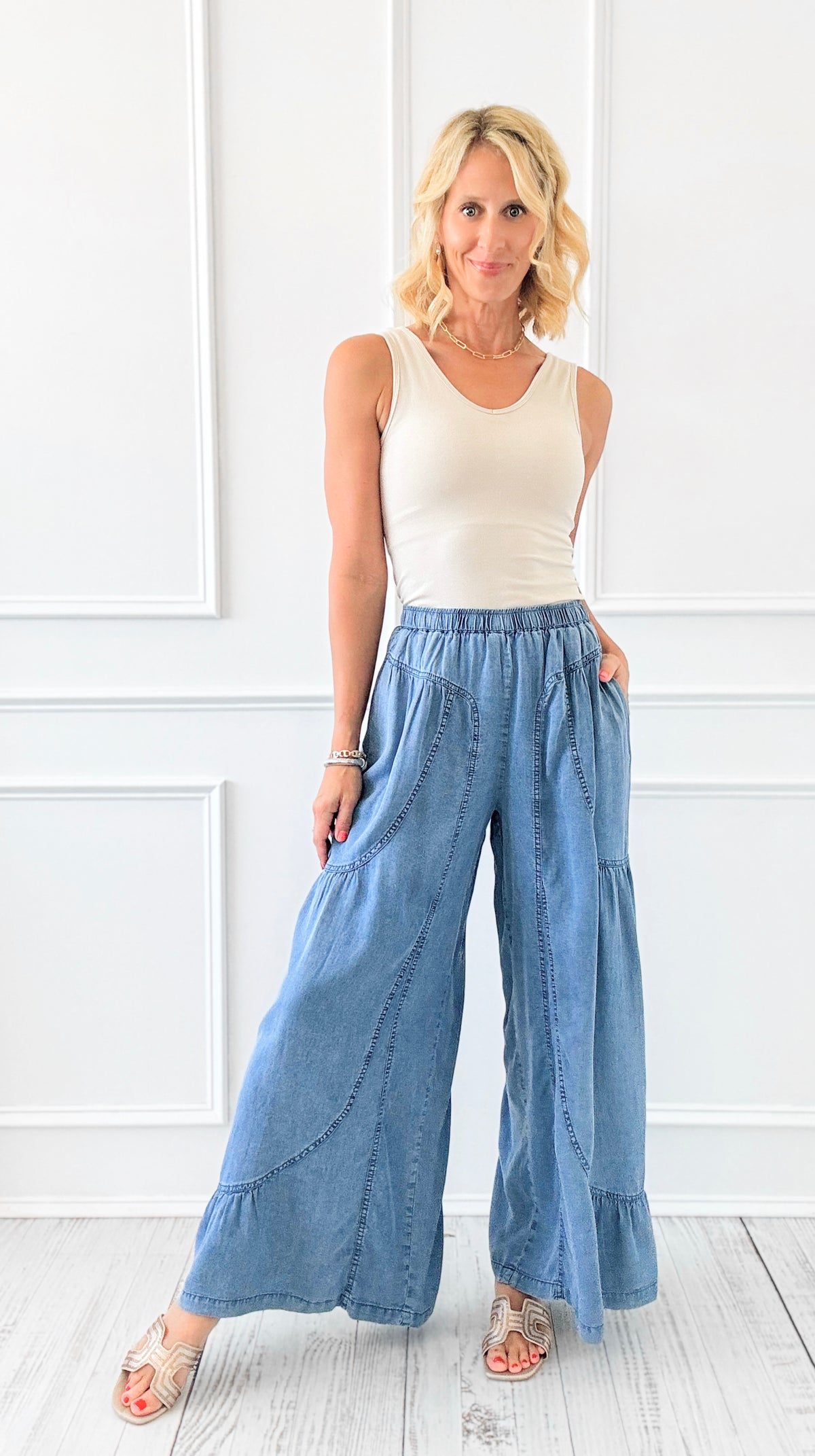 Easy Elegance Pants-170 Bottoms-DOE AND RAE-Coastal Bloom Boutique, find the trendiest versions of the popular styles and looks Located in Indialantic, FL