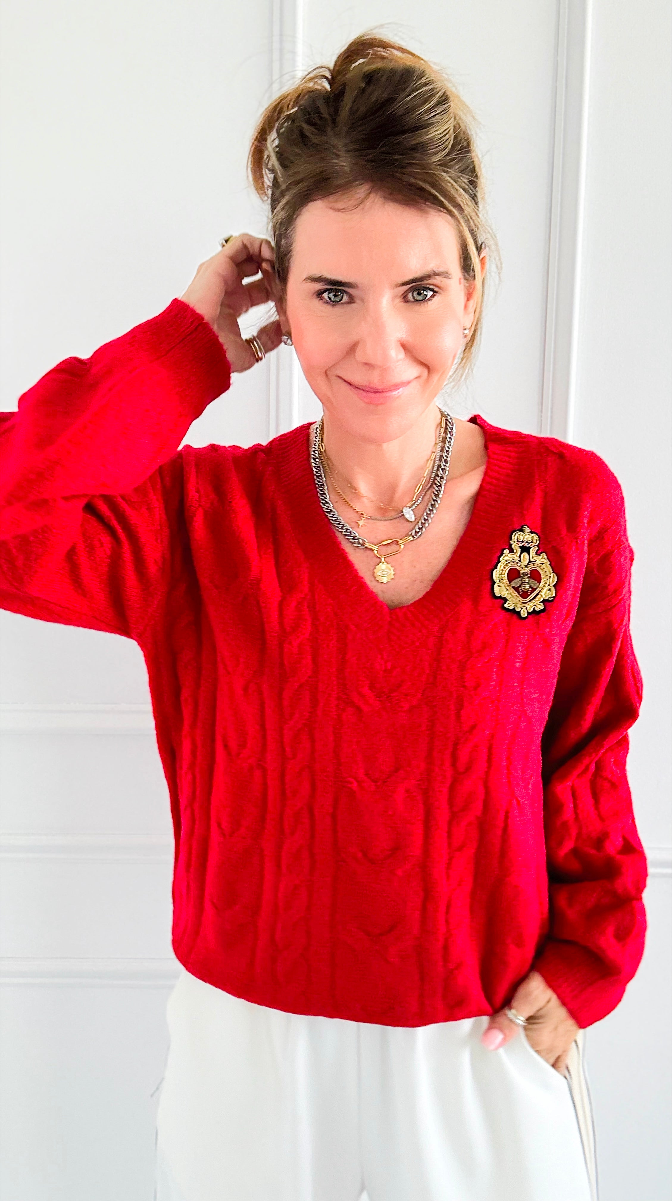 CB Custom Heart of Royalty Sweater-140 Sweaters-style up / Holly-Coastal Bloom Boutique, find the trendiest versions of the popular styles and looks Located in Indialantic, FL