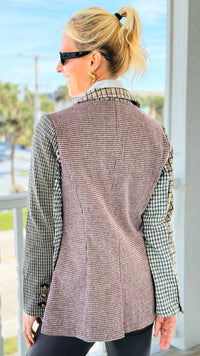 Cityscape Patchwork Tailored Jacket-160 Jackets-mystree-Coastal Bloom Boutique, find the trendiest versions of the popular styles and looks Located in Indialantic, FL