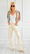 Pinched Stretch Cargo Pants-170 Bottoms-SMOKE RISE RED-Coastal Bloom Boutique, find the trendiest versions of the popular styles and looks Located in Indialantic, FL