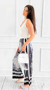 Paisley Bliss Italian Pants- Black-100 Pants-SEE YOU IN ROME-Coastal Bloom Boutique, find the trendiest versions of the popular styles and looks Located in Indialantic, FL