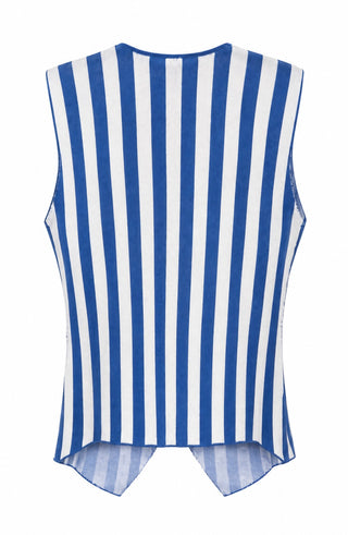 Striped Knit Vest - Dusty Blue