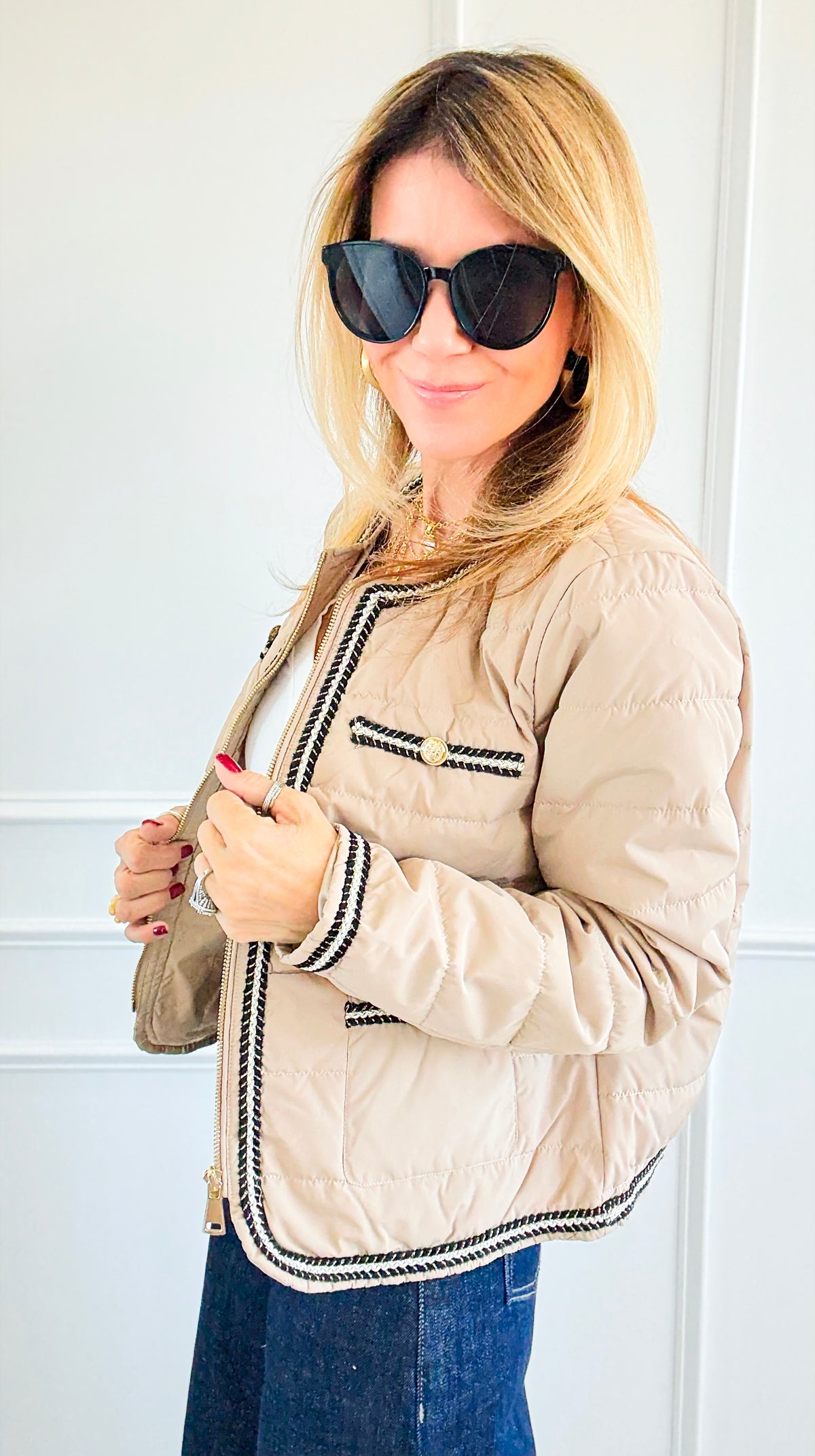 Braided Bliss Jacket-Beige-160 Jackets-V SKY-Coastal Bloom Boutique, find the trendiest versions of the popular styles and looks Located in Indialantic, FL