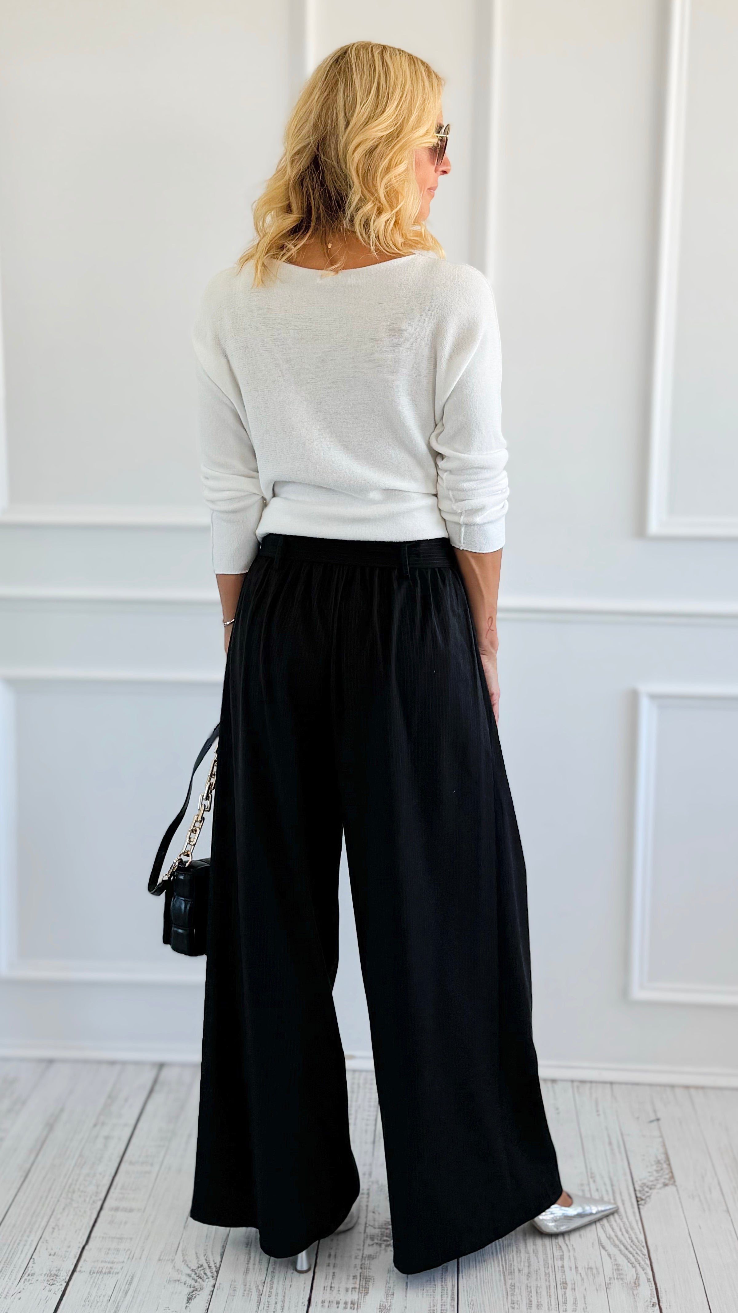 Elegance Pinstripe Italian Pant-100 Pants-AZUL MONACO-Coastal Bloom Boutique, find the trendiest versions of the popular styles and looks Located in Indialantic, FL