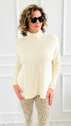 Luxe Turtle Neck Drop Shoulder Sweater-140 Sweaters-Z STUDIO-Coastal Bloom Boutique, find the trendiest versions of the popular styles and looks Located in Indialantic, FL
