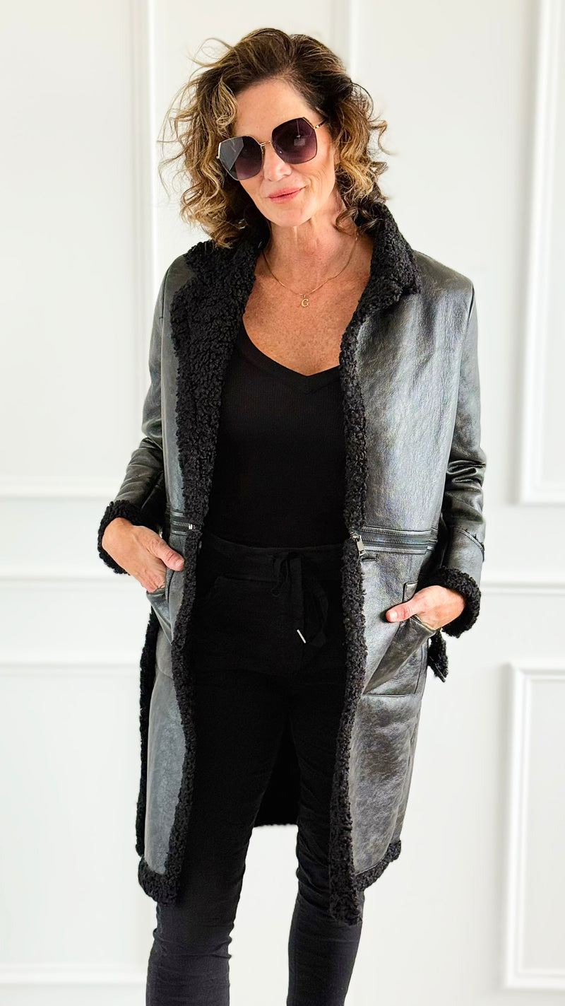 Midnight Embrace Coat-160 Jackets-ROUSSEAU-Coastal Bloom Boutique, find the trendiest versions of the popular styles and looks Located in Indialantic, FL