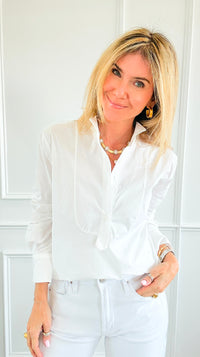 The Classic Tuxedo Italian Blouse- White
