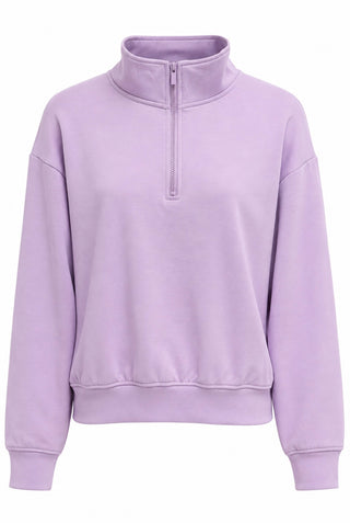Chic Quarter-Zip Sweatshirt - Lilac