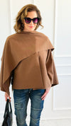 Modern & Elegance Italian Shawl Jacket- Camel-150 Cardigans/Layers-SEE YOU IN ROME-Coastal Bloom Boutique, find the trendiest versions of the popular styles and looks Located in Indialantic, FL