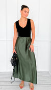 Isabella Italian Skirt- Olive-170 Bottoms-SEE YOU IN ROME-Coastal Bloom Boutique, find the trendiest versions of the popular styles and looks Located in Indialantic, FL