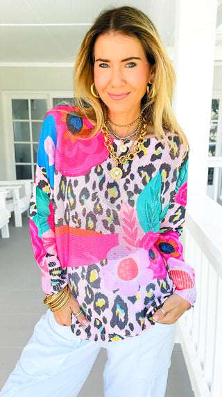 Italian St Tropez Wild Bloom Sweater - Designed by CB.