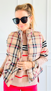 Plaid Printed Padded Vest-vest-Jodifl-Coastal Bloom Boutique, find the trendiest versions of the popular styles and looks Located in Indialantic, FL