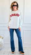 Word Play French Terry Sweatshirt-130 Long Sleeve Tops-White Birch-Coastal Bloom Boutique, find the trendiest versions of the popular styles and looks Located in Indialantic, FL