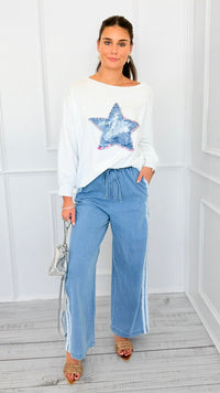 Boardwalk Breeze Stripe Pants-190 Denim-SO ME-Coastal Bloom Boutique, find the trendiest versions of the popular styles and looks Located in Indialantic, FL