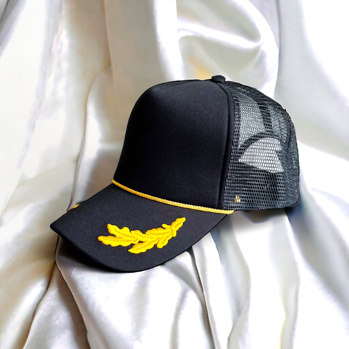 Oak Leaf Embroidery Cap-260 Other Accessories-Golden Stella-Coastal Bloom Boutique, find the trendiest versions of the popular styles and looks Located in Indialantic, FL