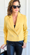 City Muse Cropped Blazer - Dijon-160 Jackets-oddi-Coastal Bloom Boutique, find the trendiest versions of the popular styles and looks Located in Indialantic, FL