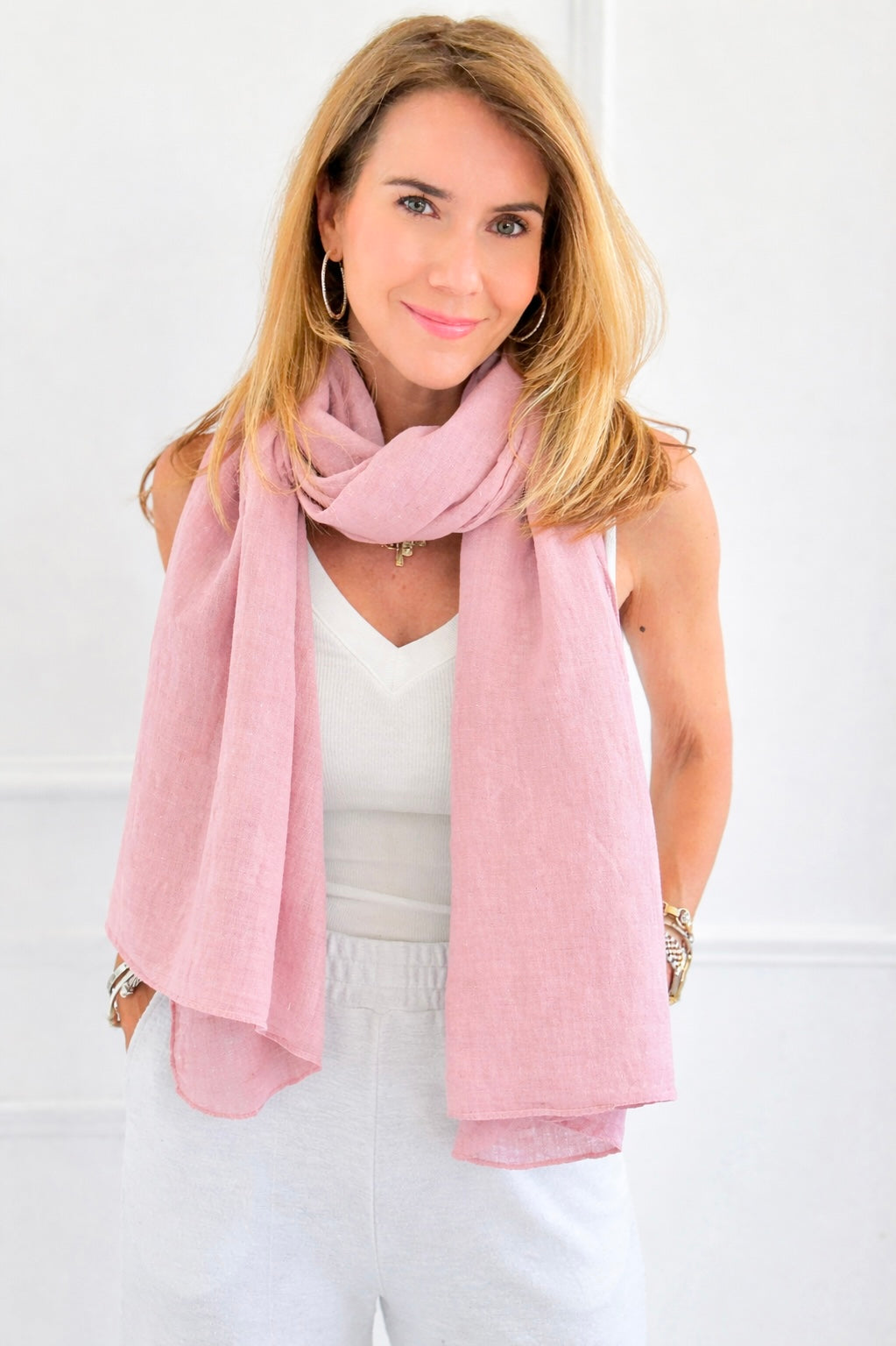 Chic Italian Scarf- Light Pink