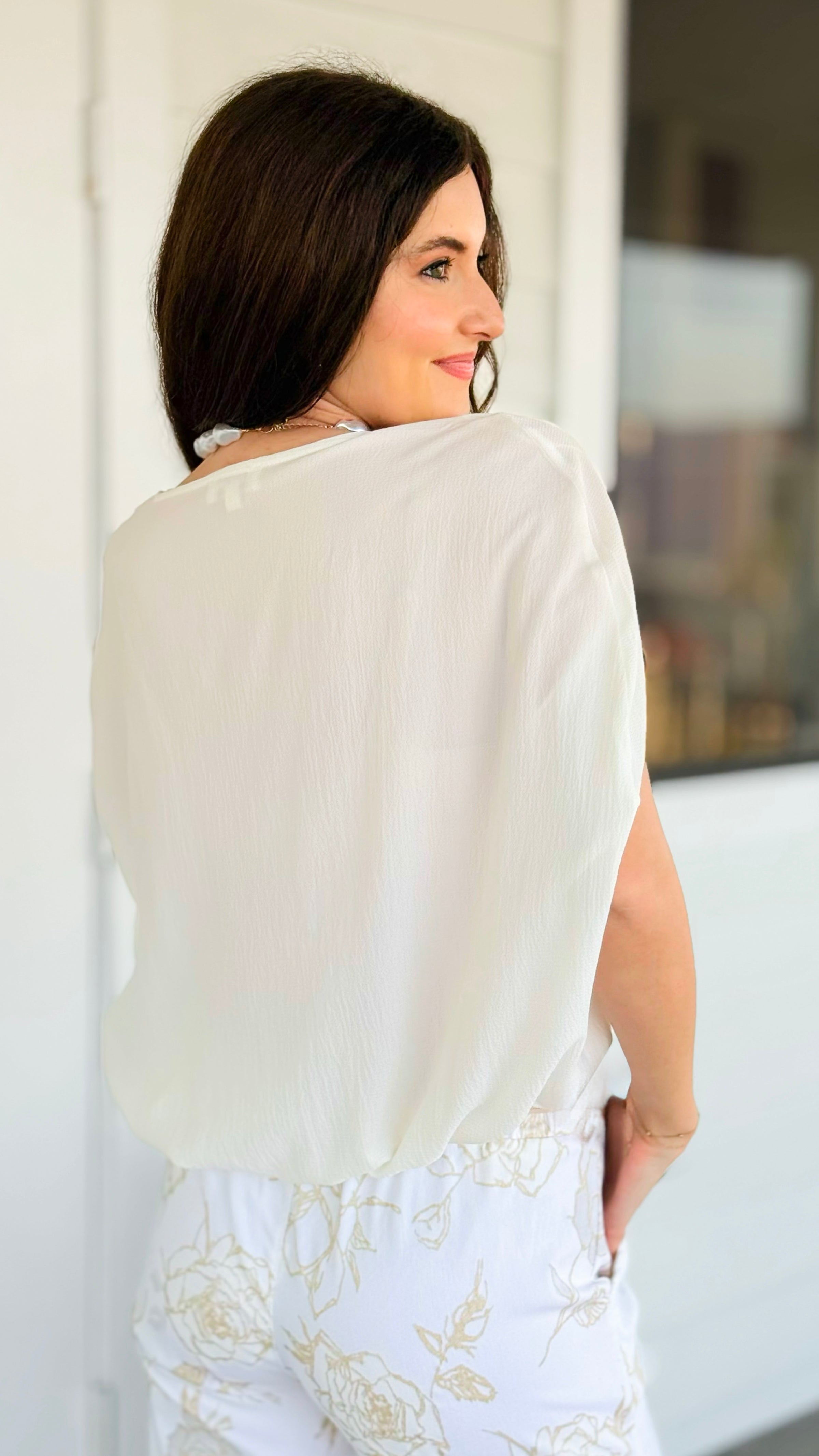 Graceful Drape Wrap Top