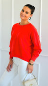 Spice Route Seam Detail Sweater - Burnt Orange-140 Sweaters-Zenana-Coastal Bloom Boutique, find the trendiest versions of the popular styles and looks Located in Indialantic, FL
