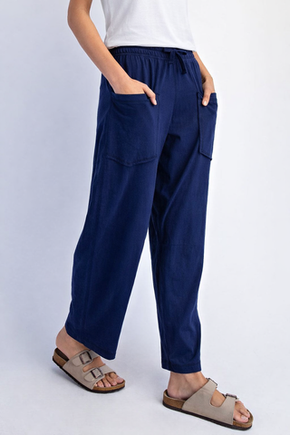 Where Comfort Meets Quiet Ease Pants - Admiral Navy
