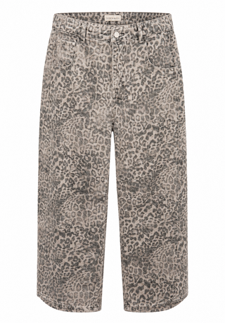 Chic Leopard Wide Leg Jeans