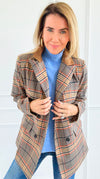 Autumn Lecture Elbow Patch Blazer-160 Jackets-JODIFL-Coastal Bloom Boutique, find the trendiest versions of the popular styles and looks Located in Indialantic, FL