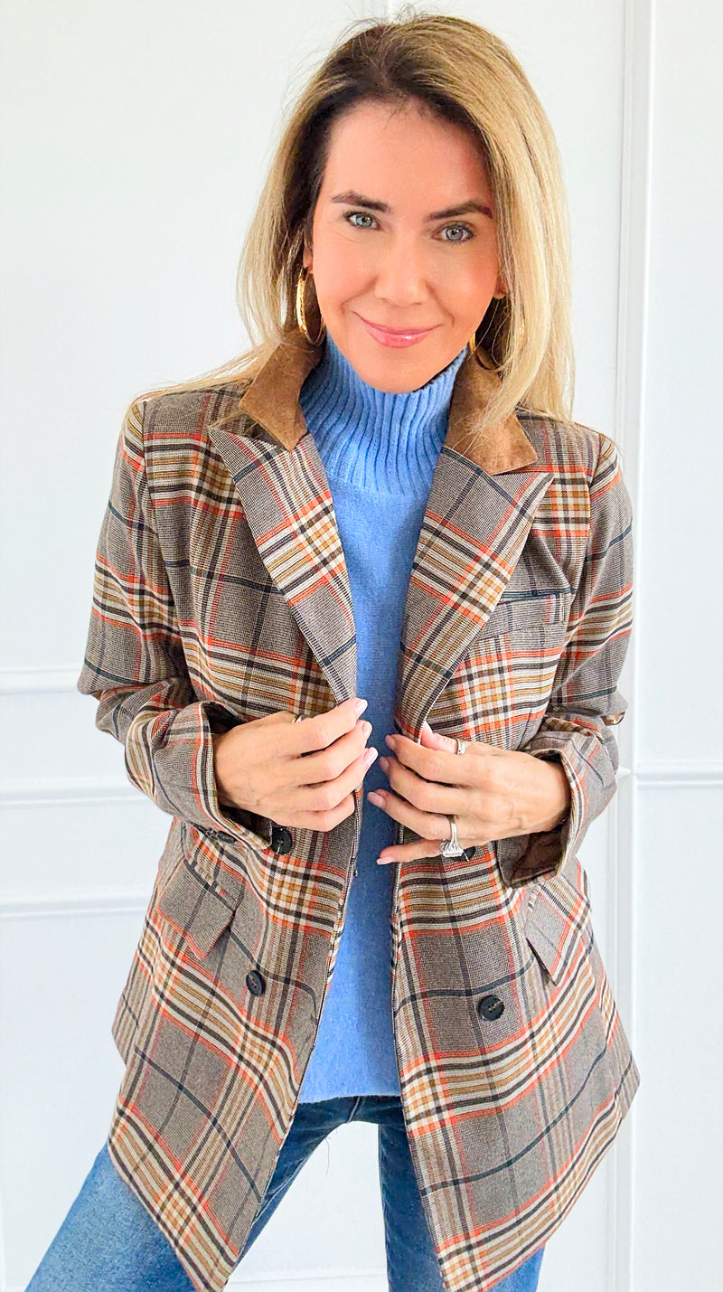 Autumn Lecture Elbow Patch Blazer-160 Jackets-JODIFL-Coastal Bloom Boutique, find the trendiest versions of the popular styles and looks Located in Indialantic, FL