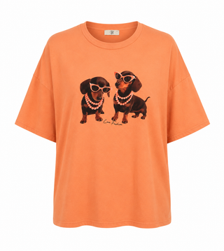 Social Paws Italian Graphic Tee - Tangerine