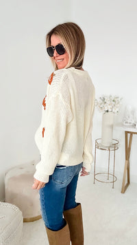 Pumpkin Sweater - Oatmeal-130 Long Sleeve Tops-BIBI-Coastal Bloom Boutique, find the trendiest versions of the popular styles and looks Located in Indialantic, FL