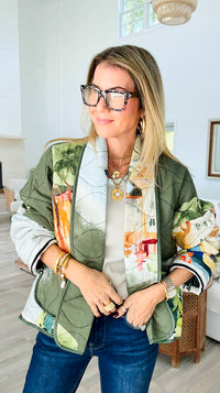 Countryside Canvas Italian Jacket- Olive-160 Jackets-K2-Coastal Bloom Boutique, find the trendiest versions of the popular styles and looks Located in Indialantic, FL