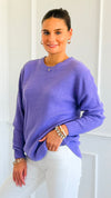 Round Neck Basic Sweater - Lavender-140 Sweaters-Zenana-Coastal Bloom Boutique, find the trendiest versions of the popular styles and looks Located in Indialantic, FL
