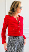 Rouge Riviera Tweed Jacket-160 Jackets-IRIS-Coastal Bloom Boutique, find the trendiest versions of the popular styles and looks Located in Indialantic, FL