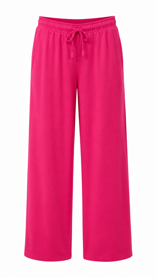 Oversized Mid Rise Fleece Sweatpants - Raspberry