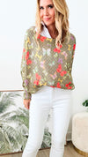 Whimsical Wings Italian St Tropez Sweater - Green-140 Sweaters-Germany-Coastal Bloom Boutique, find the trendiest versions of the popular styles and looks Located in Indialantic, FL