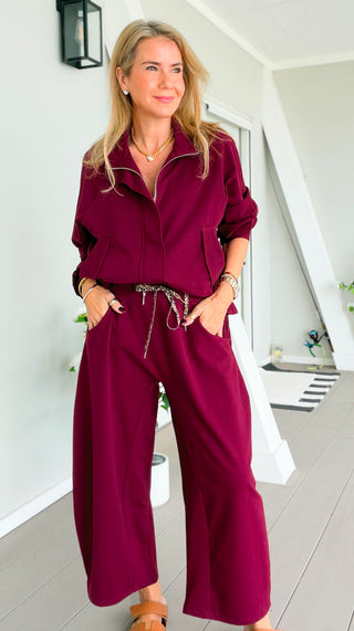 Wildly Comfortable Italian Barrel Pant- Wine