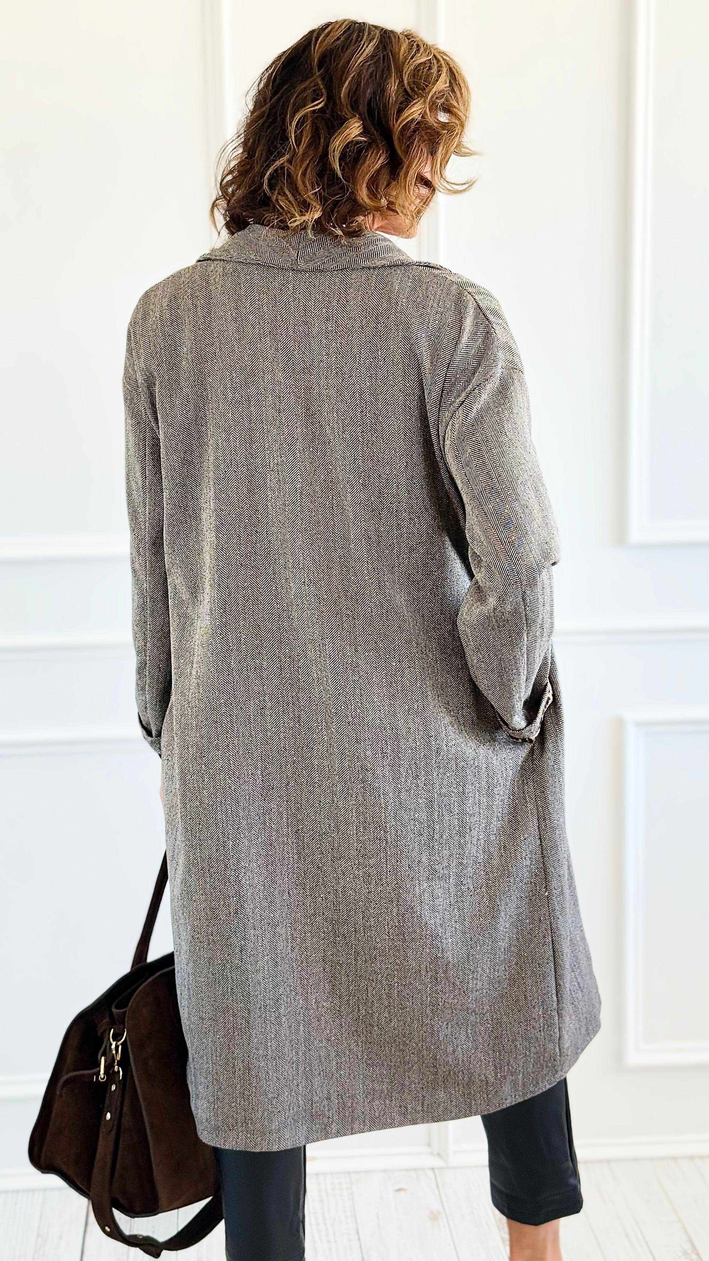 Wild Lining Italian Long Coat-160 Jackets-AZUL MONACO-Coastal Bloom Boutique, find the trendiest versions of the popular styles and looks Located in Indialantic, FL