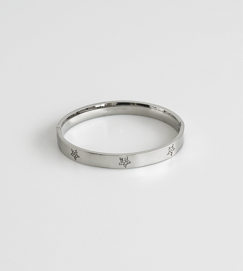 Stainless Steel Star Bangle Bracelet-230 Jewelry-NYW/NYC-Coastal Bloom Boutique, find the trendiest versions of the popular styles and looks Located in Indialantic, FL