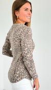 Luxe Leopard Henley Top-130 Long Sleeve Tops-mystree-Coastal Bloom Boutique, find the trendiest versions of the popular styles and looks Located in Indialantic, FL