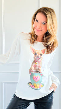 Sweet Puppy Italian Pullover-110 Long Sleeve Tops-Italianissimo-Coastal Bloom Boutique, find the trendiest versions of the popular styles and looks Located in Indialantic, FL