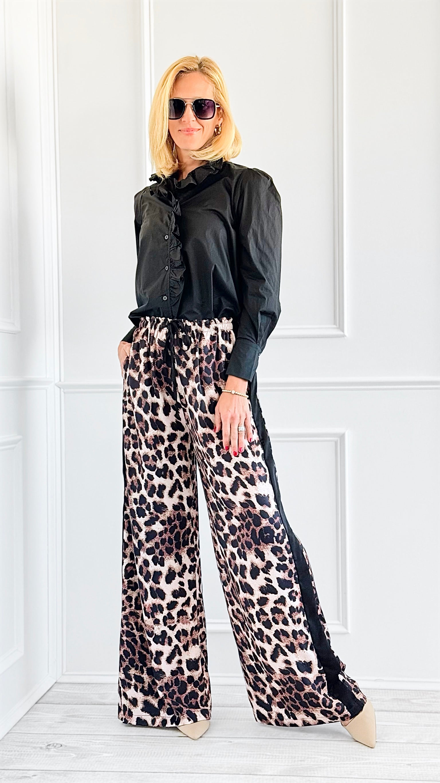 Jungle Glam Track Pants-170 Bottoms-Q2-Coastal Bloom Boutique, find the trendiest versions of the popular styles and looks Located in Indialantic, FL