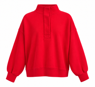 Quarter Zip Sweatshirt - Red