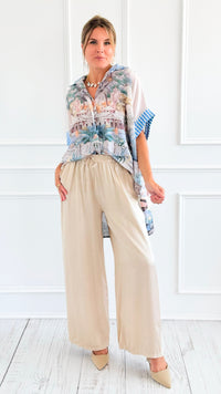 Chic & Relaxed Italian Pant- Beige-100 Pants-PROFITER-Coastal Bloom Boutique, find the trendiest versions of the popular styles and looks Located in Indialantic, FL